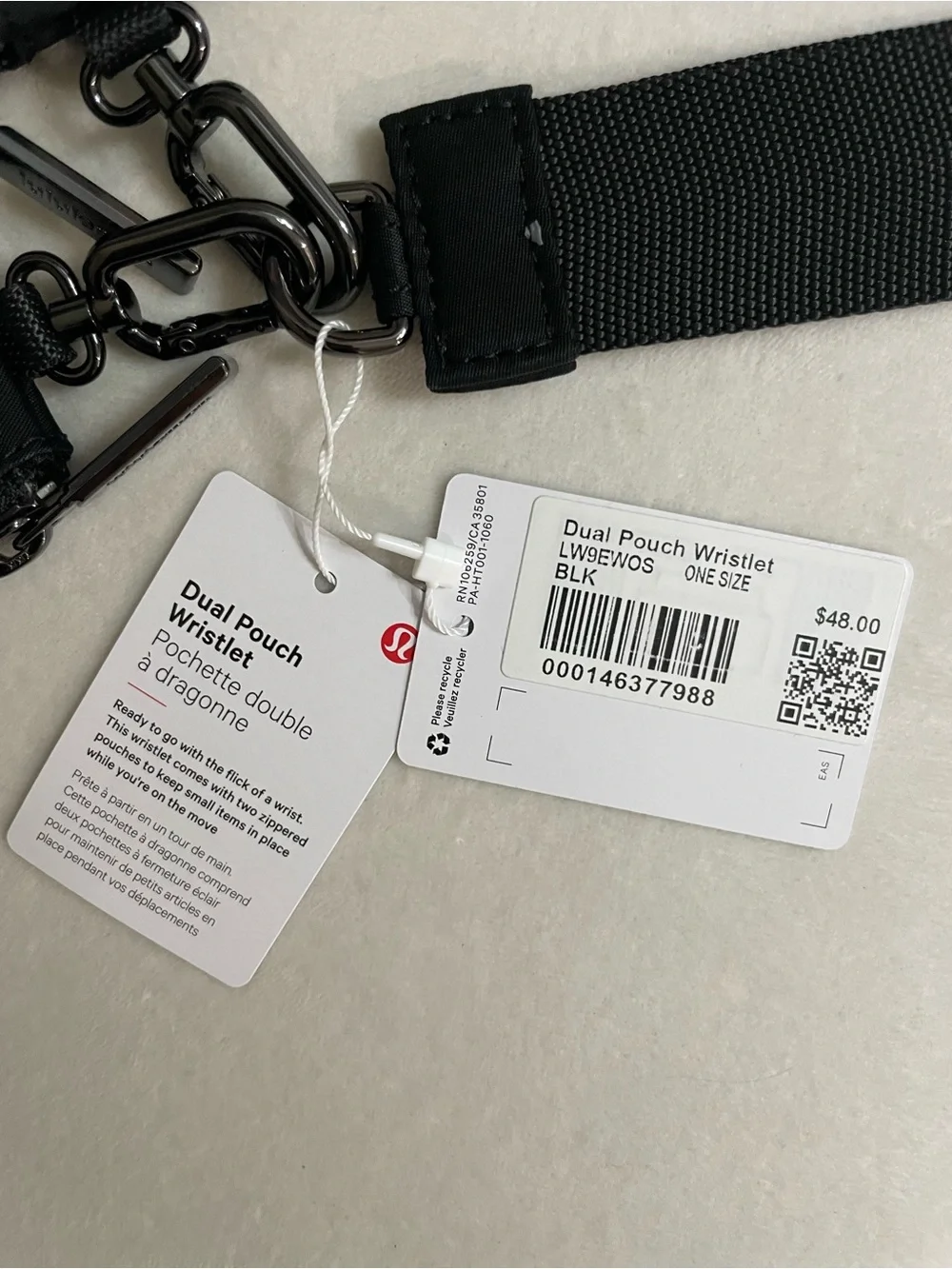 lululemon athletica NWT Dual Pouch Wristlet Strap Key & Accessory Holder Black